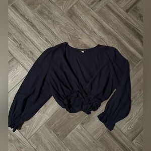 Final Touch | Women’s V-Neck Long Sleeve Cropped Blouse